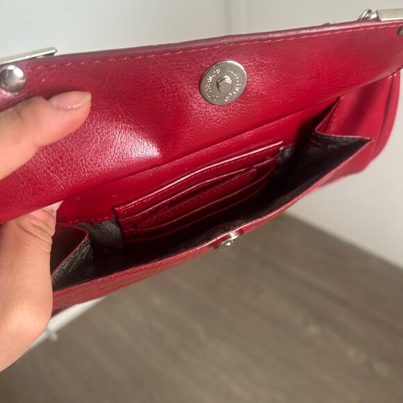 Brighton Red Crocodile Embossed Faux Leather Mini Bag - Picture 4 of 6